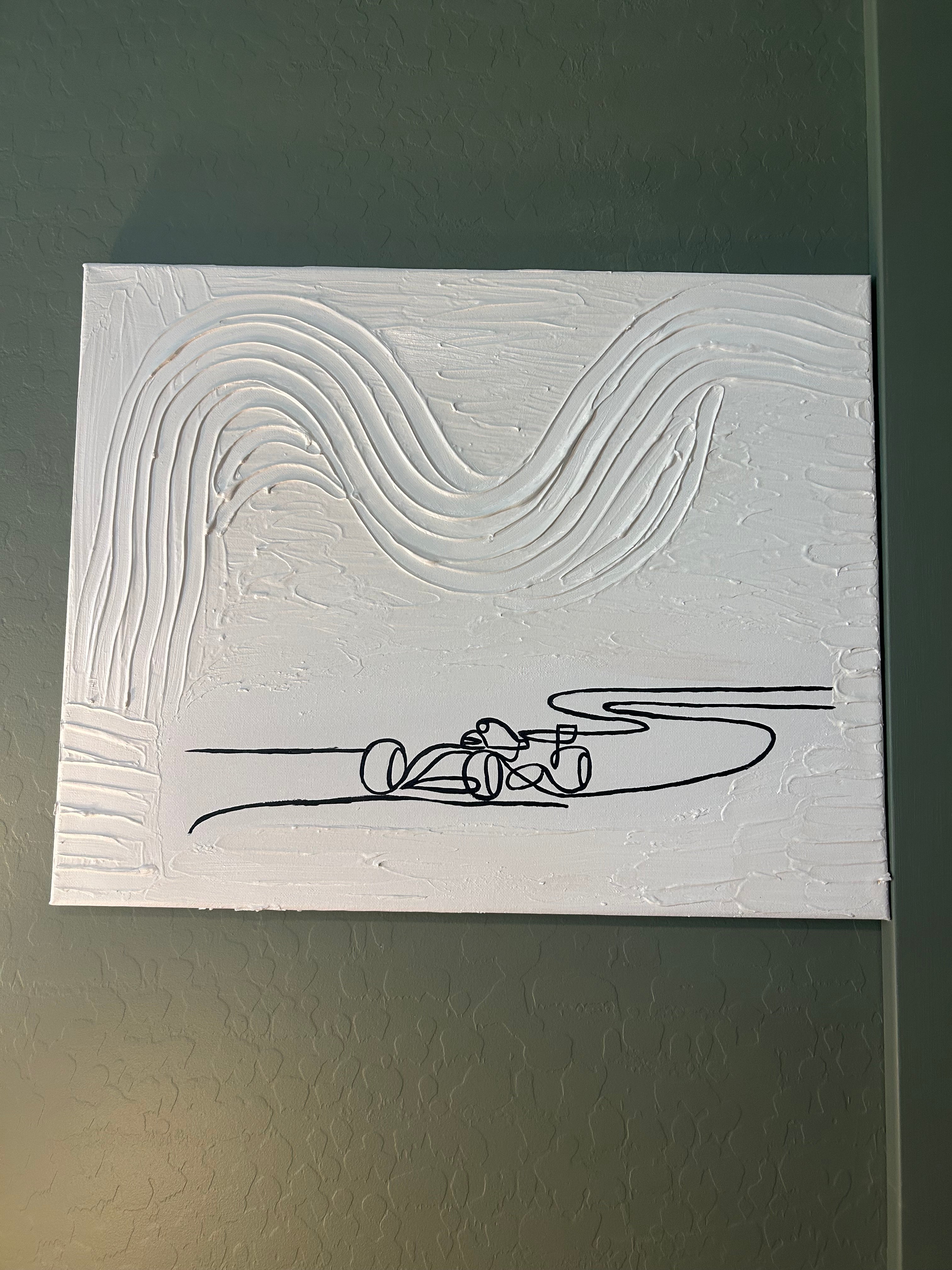 Formula1 - Textured Canvas with fine line 16x20