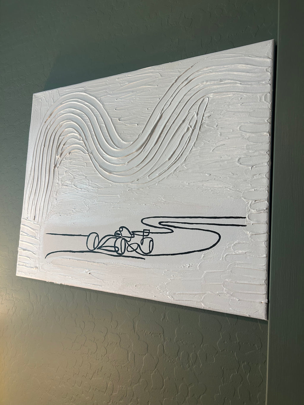 Formula1 - Textured Canvas with fine line 16x20