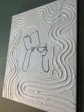 Book & Coffee - Textured Canvas with fine line 16x20