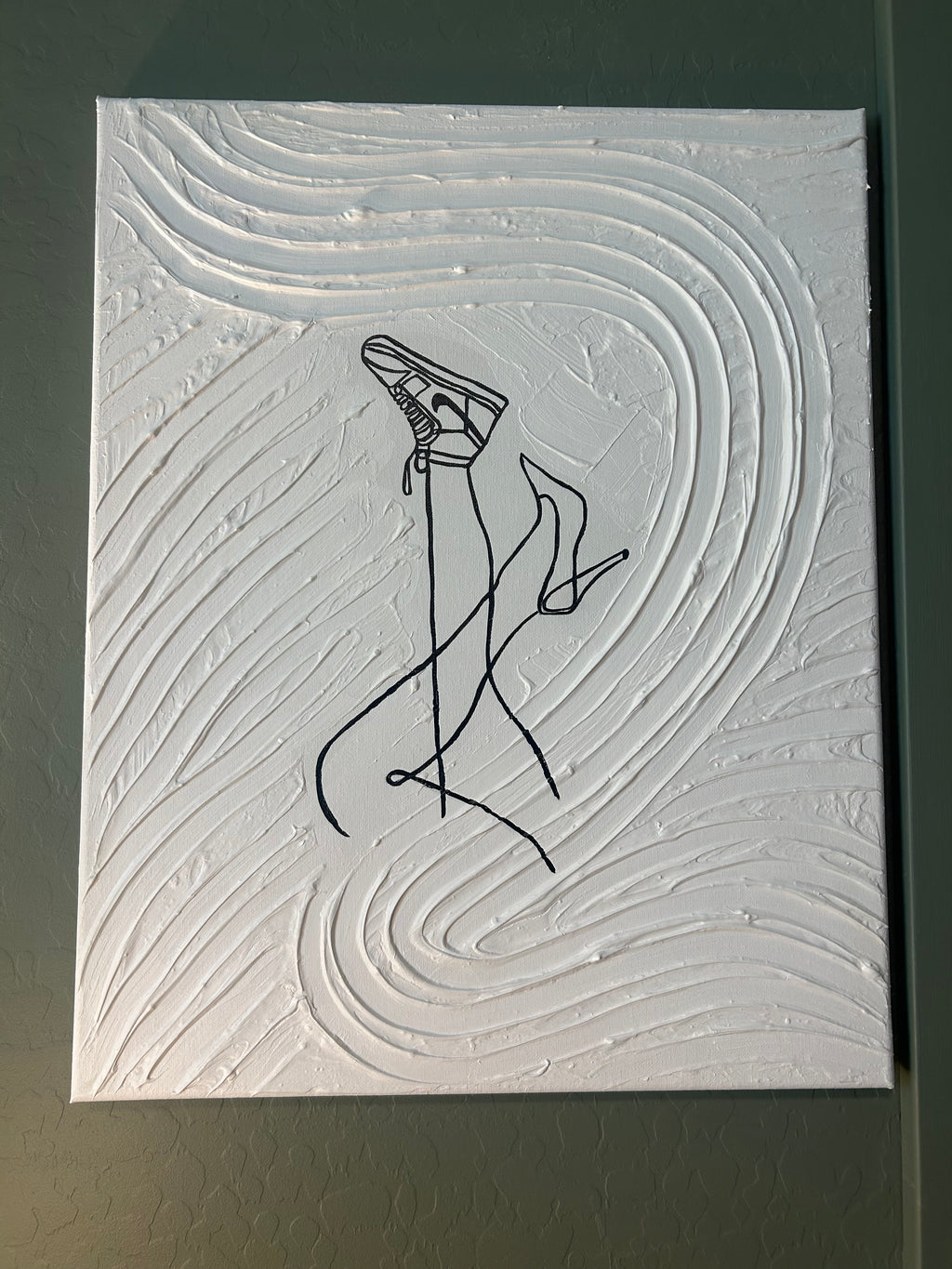 Both Worlds - Textured Canvas with fine line 16x20