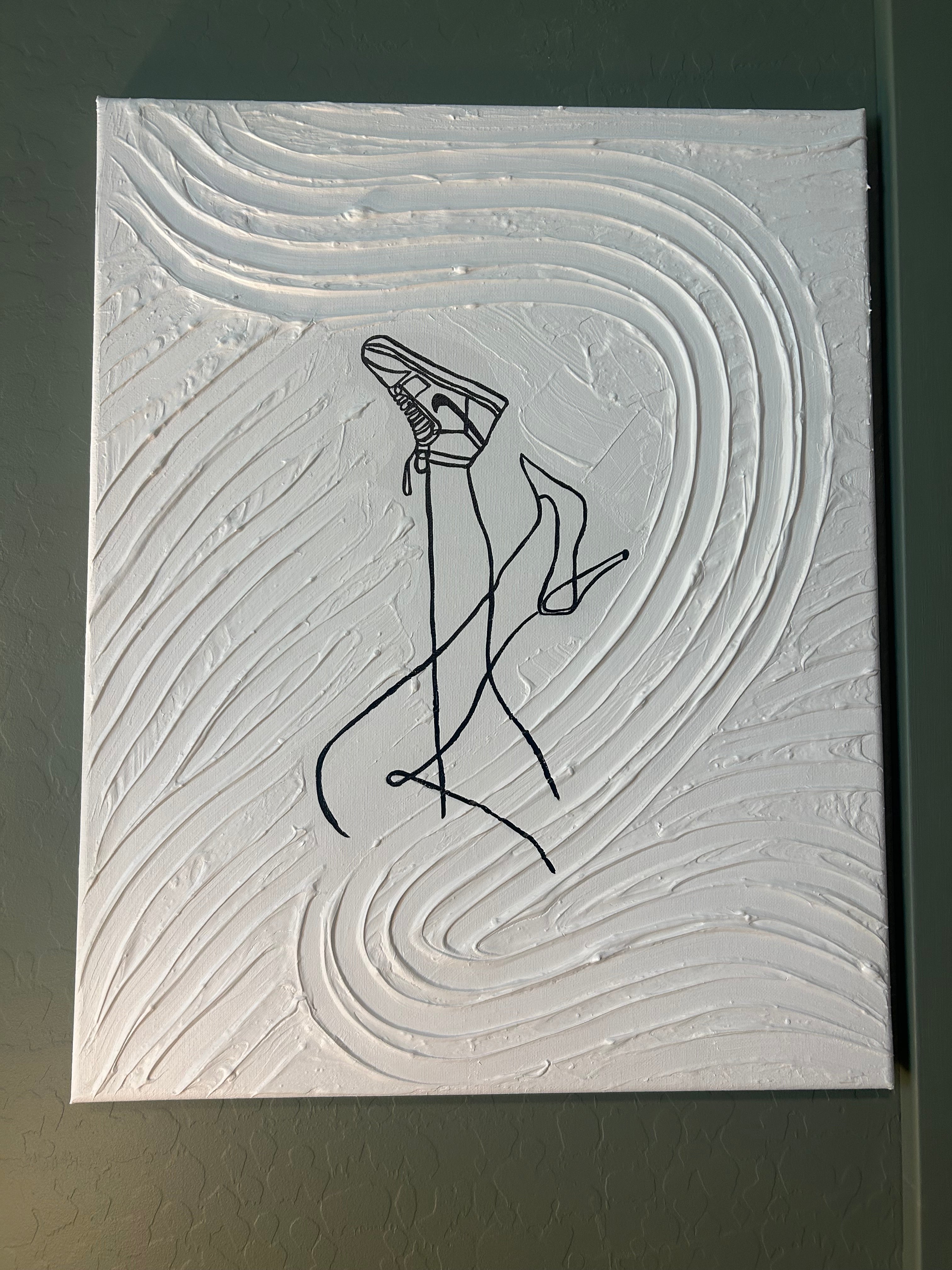 Both Worlds - Textured Canvas with fine line 16x20