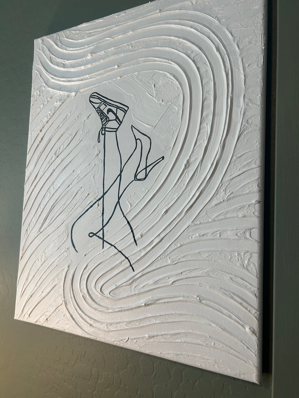 Both Worlds - Textured Canvas with fine line 16x20