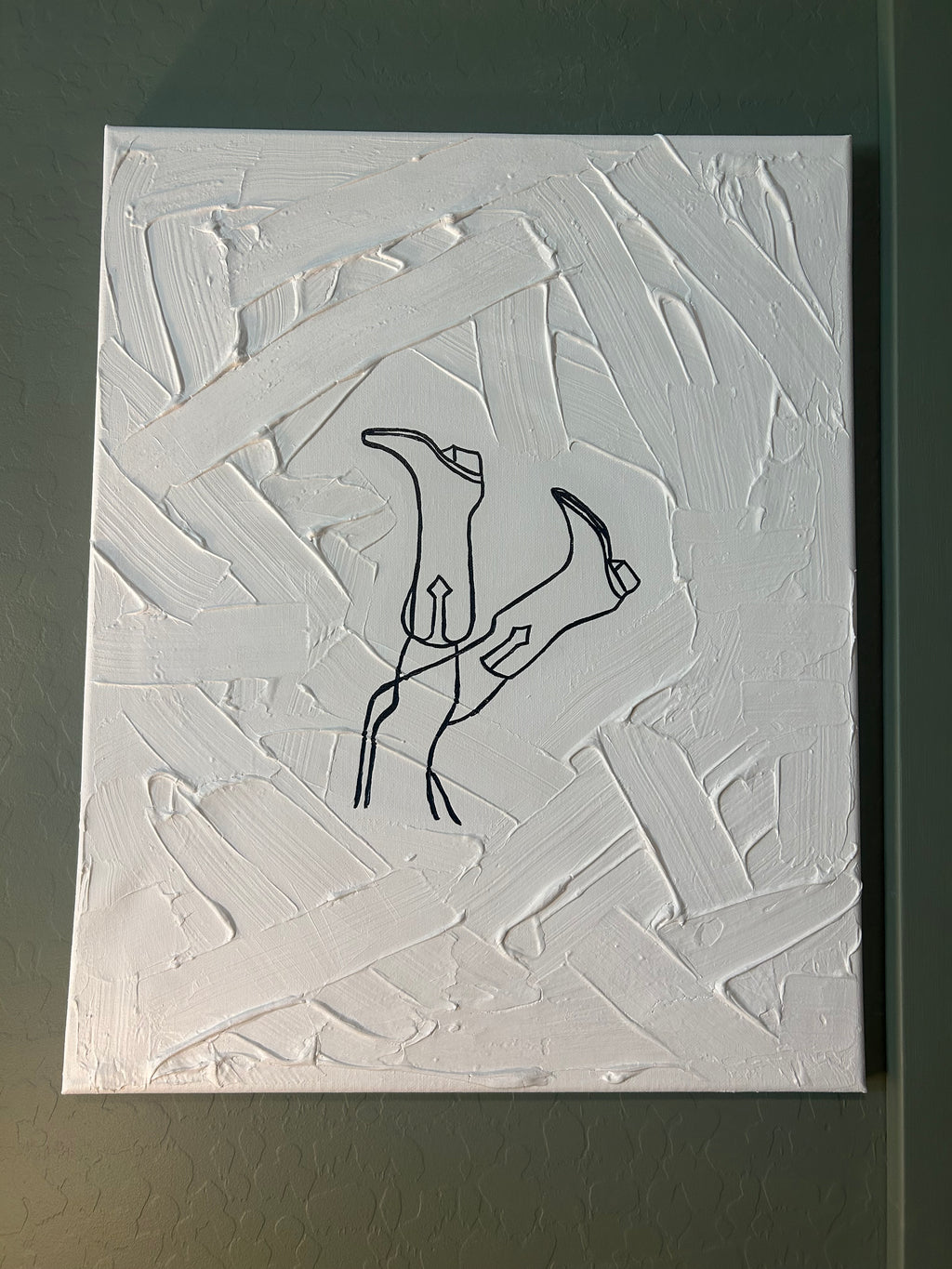 TN Boots - Textured Canvas with fine line 16x20