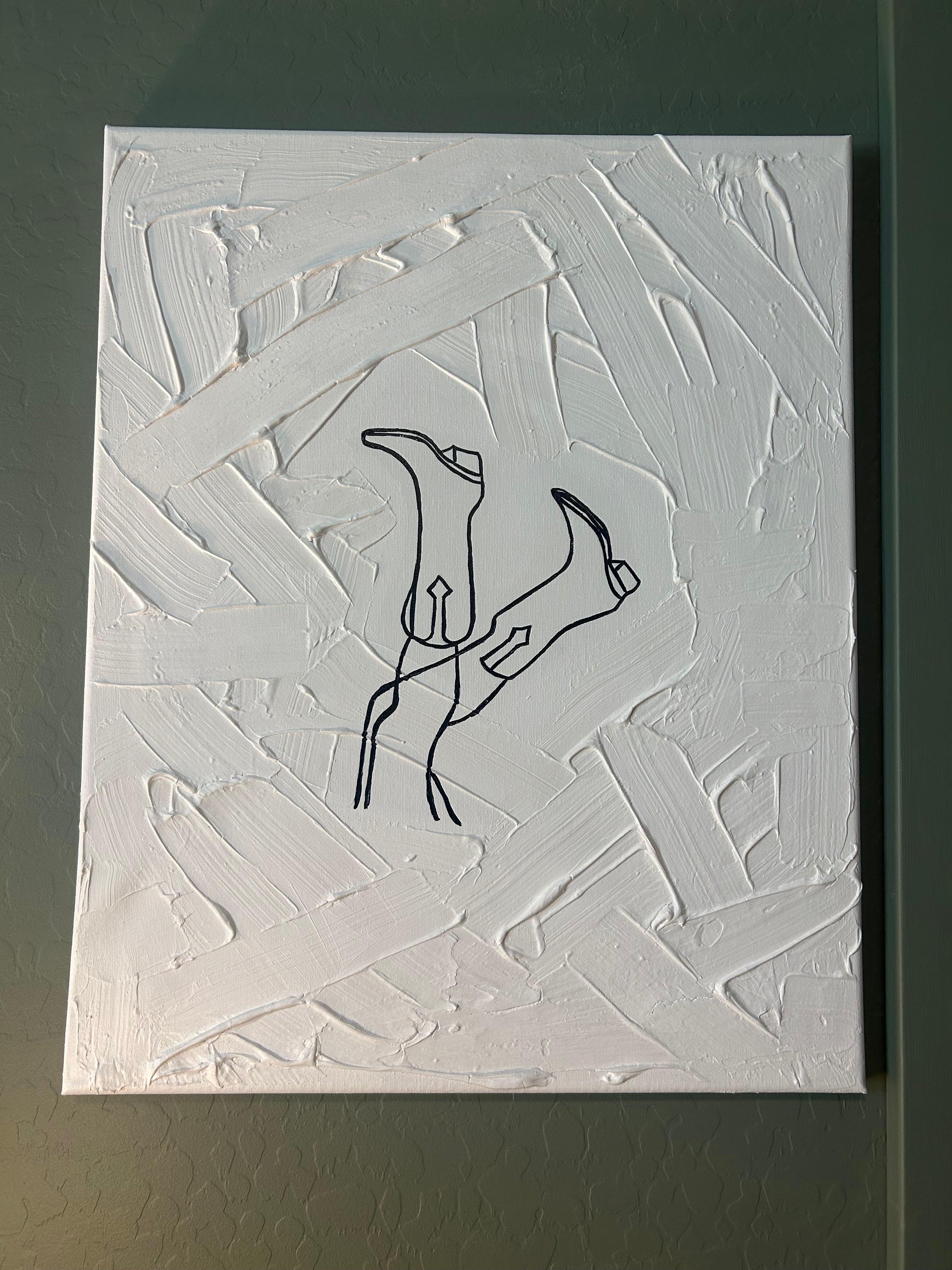 TN Boots - Textured Canvas with fine line 16x20