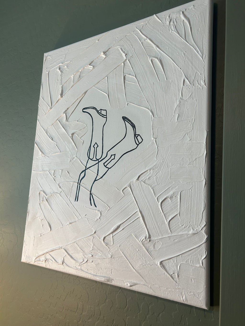 TN Boots - Textured Canvas with fine line 16x20